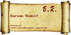 Barvan Rudolf névjegykártya